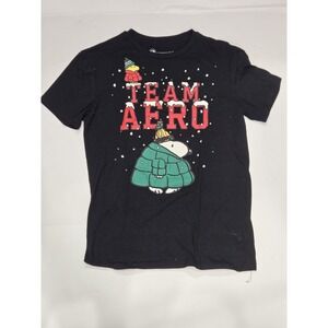 Aeropostale Peanuts Snoopy Team Aero Graphic T-Shirt Black Men's Small